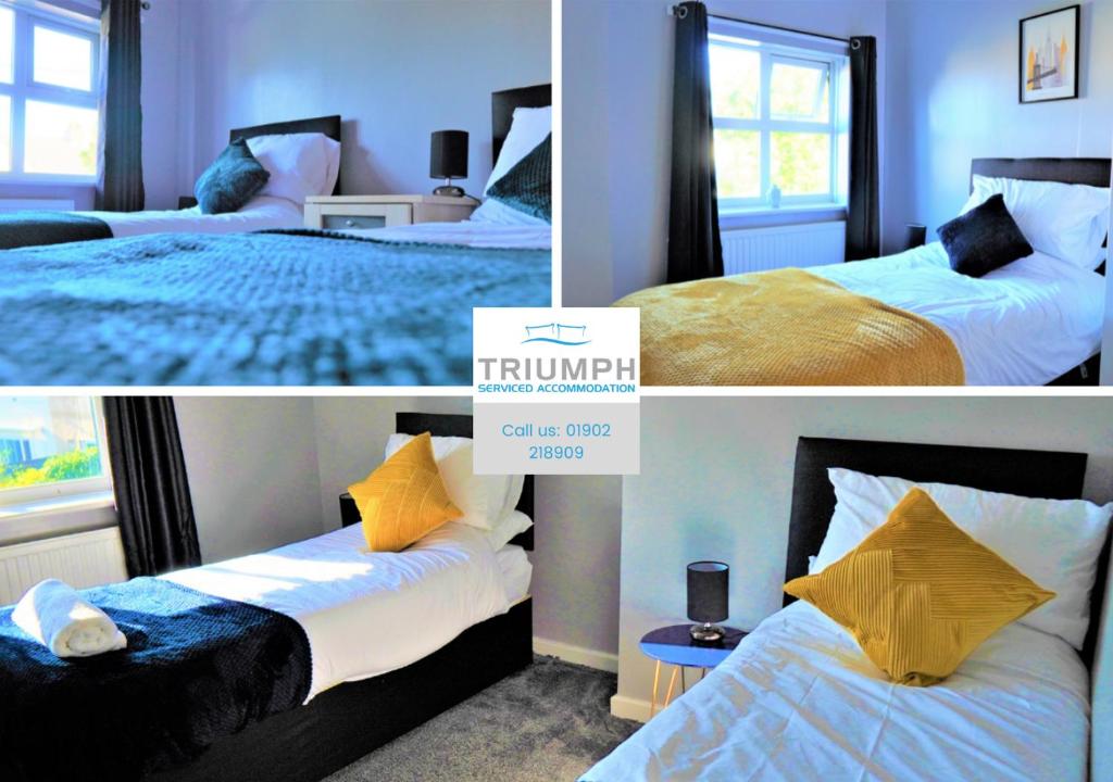 Spacious 3 bed house, great for FAMILIES and CONTRACTORS, sleeps 5 plus FREE Parking - Triumph Serviced Accommodation Wolverhampton