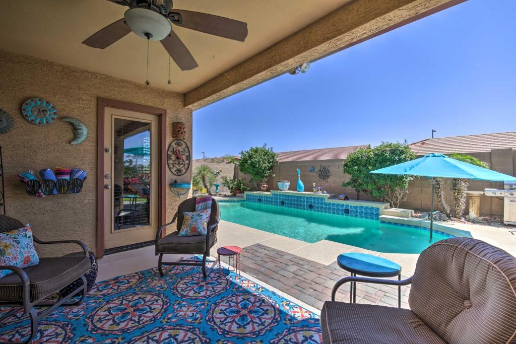 Buckeye Home with Pool, Putting Green and Sun Porch!